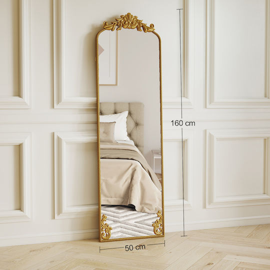 HomCom Καθρέπτης με Χρυσό Μεταλλικό Πλαίσιο 160x50cm