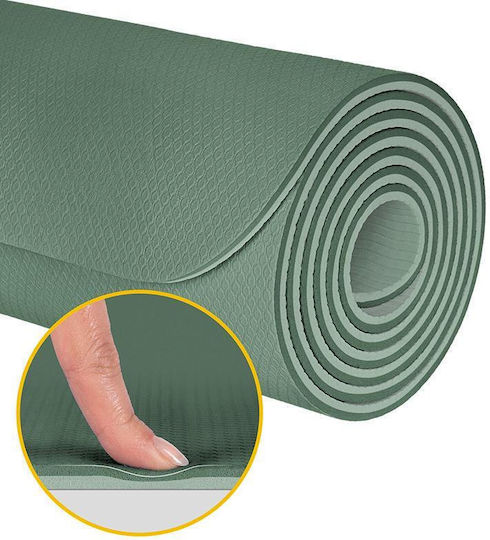 Rebel Active Στρώμα Γυμναστικής Yoga Πράσινο (183x61cm)