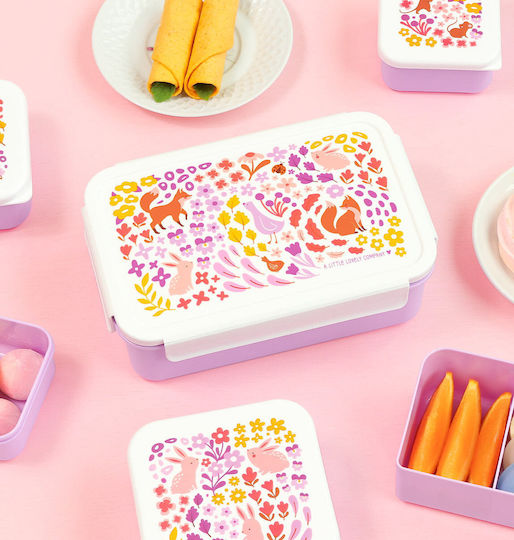 A Little Lovely Company Flower Garden Plastic Kids' Food Set Thermal Pink 32 x 27 x 19cm
