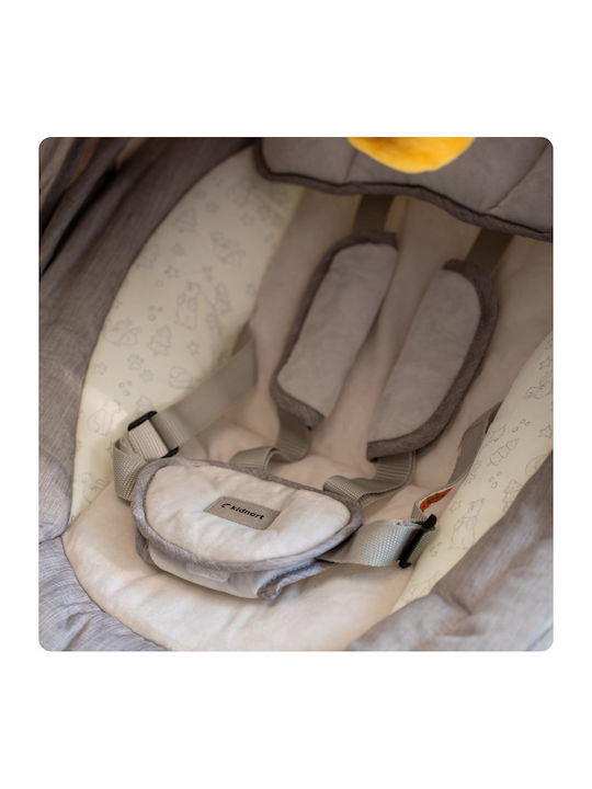 Kidnort Balansoar Electric Pentru Bebelusi Cu Muzica Gri Pentru Copil Pana La 9kg