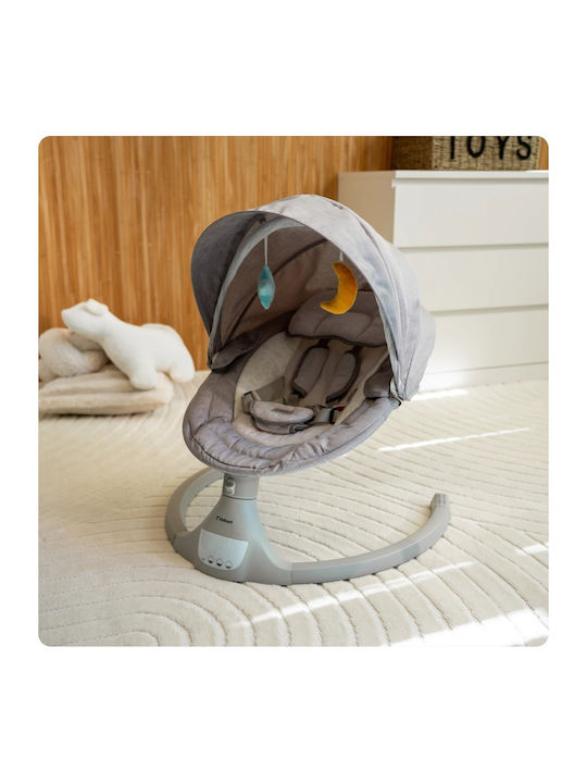 Kidnort Balansoar Electric Pentru Bebelusi Cu Muzica Gri Pentru Copil Pana La 9kg
