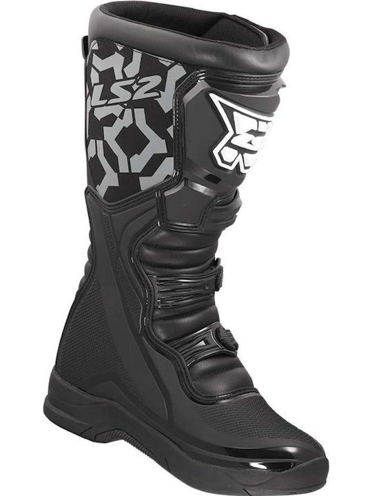 LS2 Raptor Men's Motocross Leather Black Boots