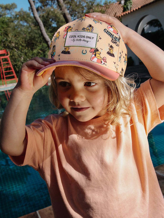Hello Hossy Kinderhut Jockey Stoff Orange