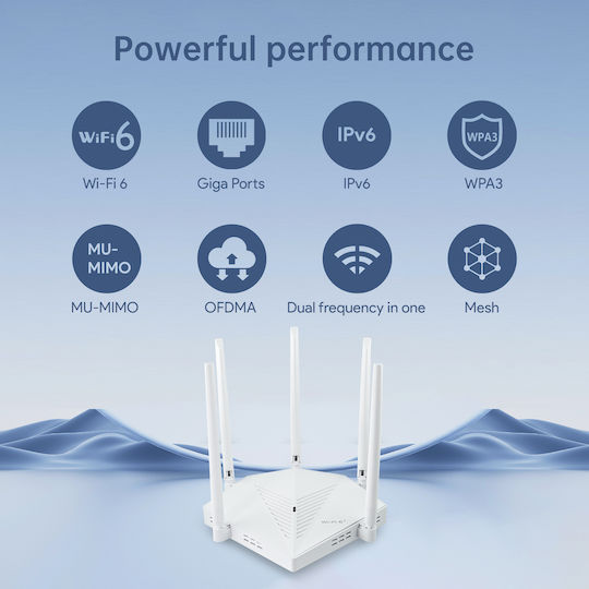 EDUP AX3000 Безжичен Рутер Wi‑Fi 6 с 3 Gigabit Порта