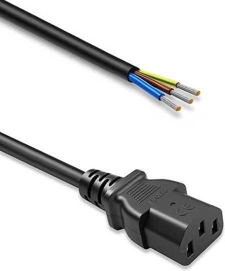 Qoltec Cablu De Alimentare Iec C13 Decupat Lipit Cupru Pur Cu 3x0.75 Mm² 1.8 M