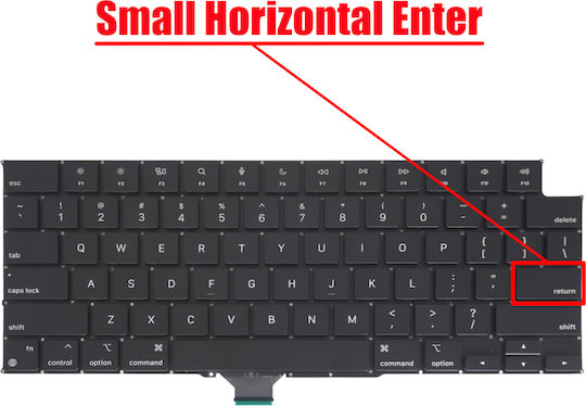 Laptop Keyboard Apple Macbook Pro 14" M1 A3401 2024 Emc8894 US No Frame Black Κωδ.41565usnofr