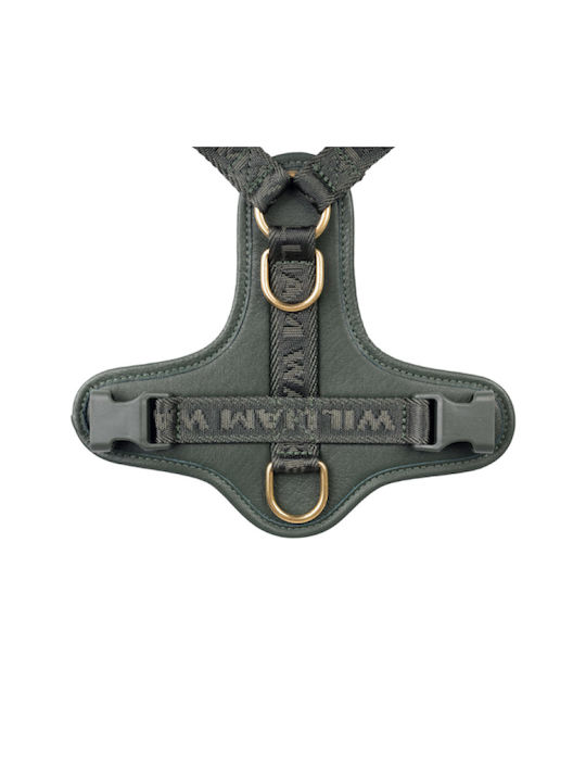 William Walker Δερμάτινο Σαμαράκι Σκύλου Plain Premium Πράσινο Y-harness Μαλακό Δέρμα L 61-85cm
