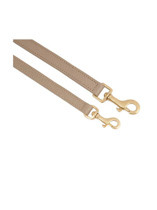 William Walker Adjustable Leather Dog Leash Sand Beige Plain Collection Xxs-Xs 1.5cm