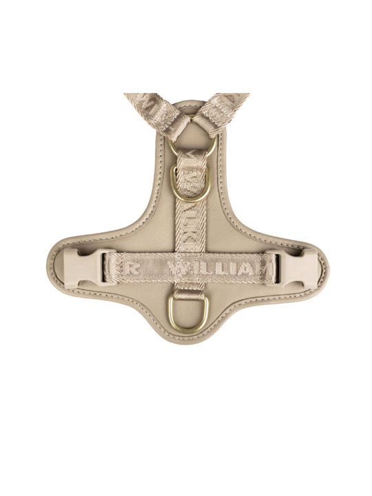 William Walker Leather Dog Harness Plain Premium Beige Y-Harness Soft Leather Medium 54-76cm