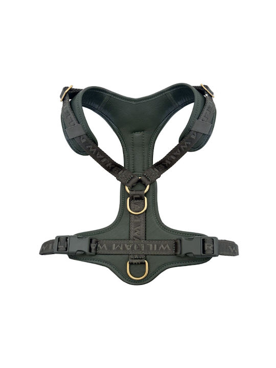 William Walker Кожено Кучешко Повод Plain Premium Зелен Y-harness Меко Кожа Xs 35-48cm