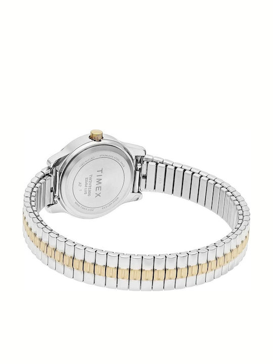 Timex Γυναικείο Ρολόι 27mm Μπαταρίας με Ασημί Μεταλλικό Μπρασελέ