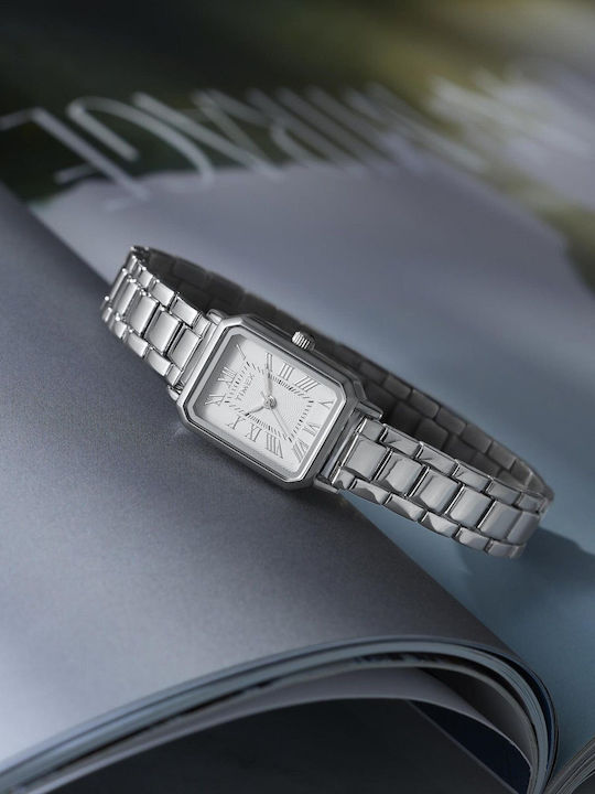 Timex Дамски Часовник 21mm Кварцов Със Сребриста Метална Верижка