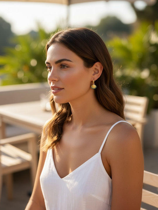Ατσάλινα Σκουλαρίκια Turquoise Shell Hoops Ατσάλινα Σκουλαρίκια Turquoise Shell Hoops