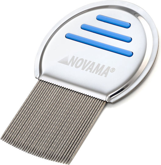 Novama Licer Pieptene pentru îndepărtarea păduchilor și lindinilor Oțel inoxidabil Dinți lungi 50 X 50 Mm