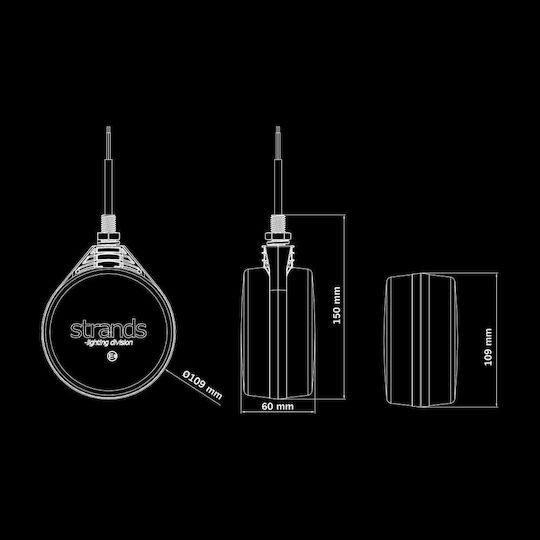 Strands Spanish LED Lumină laterală de gabarit Tip cercel 3 funcții 10v40v