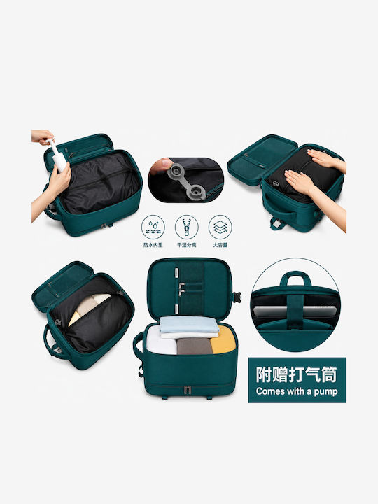 Ormi Rz29053 Travel Backpack 40x20x30cm Cabin Size Air Compression System Laptop Compartment & Large Capacity Petrol