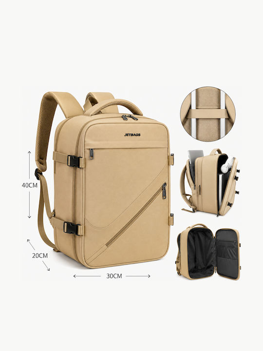 Jetbags Rz29051 Раница За Пътуване Cabin Size 40x20x30cm Водоустойчива Джоб За Laptop & Клапан За Компресия Каки
