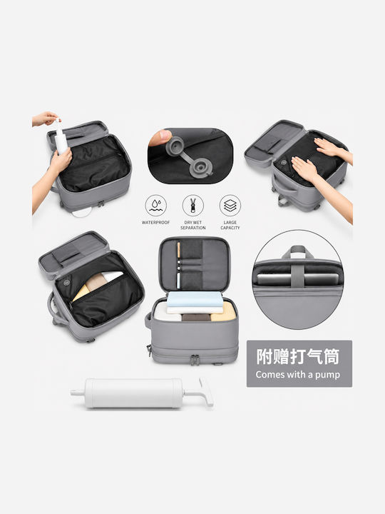 Jetbags Rz29051 Travel Backpack Cabin Size 40x20x30cm Waterproof Laptop Compartment & Compression Valve Grey