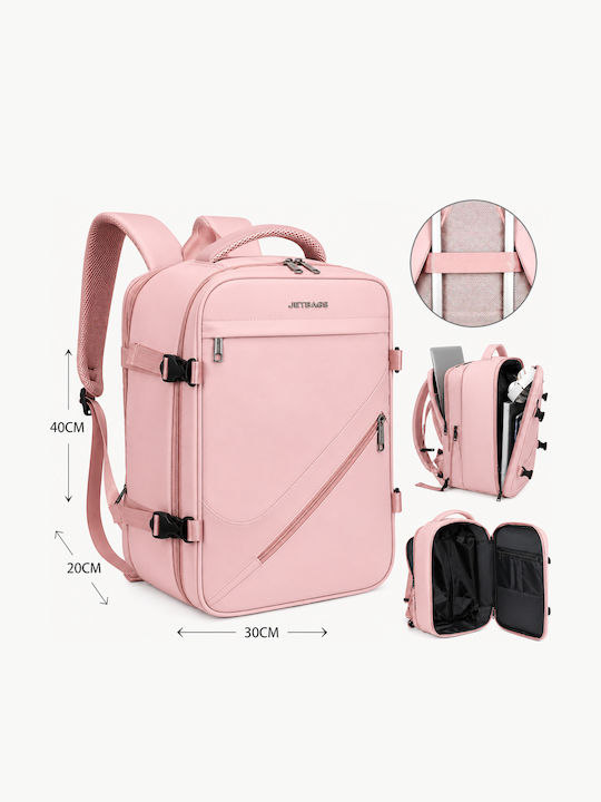 Jetbags Rz29051 Travel Backpack Cabin Size 40x20x30cm Waterproof Laptop Compartment & Compression Valve Pink