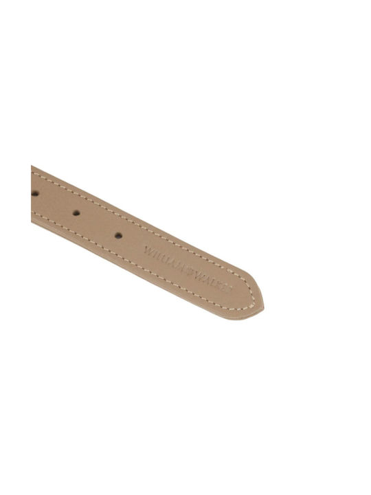 William Walker Кожен Ошийник За Куче Бежов Plain Collection XXSmall 22см