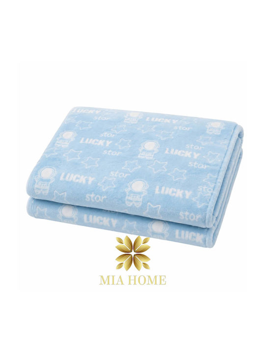 Mia Home Babydecke Kinderbett Samt Hellblau 110x140cm