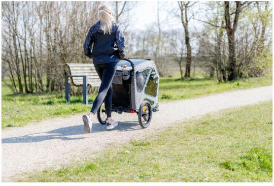 Trixie Waterproof Bicycle Trailer for Dog Transport up to 45kg Grey Length 80cm