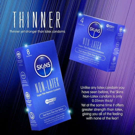 Skins Condoms 4pcs 57mm Thin for Natural Feeling Natural