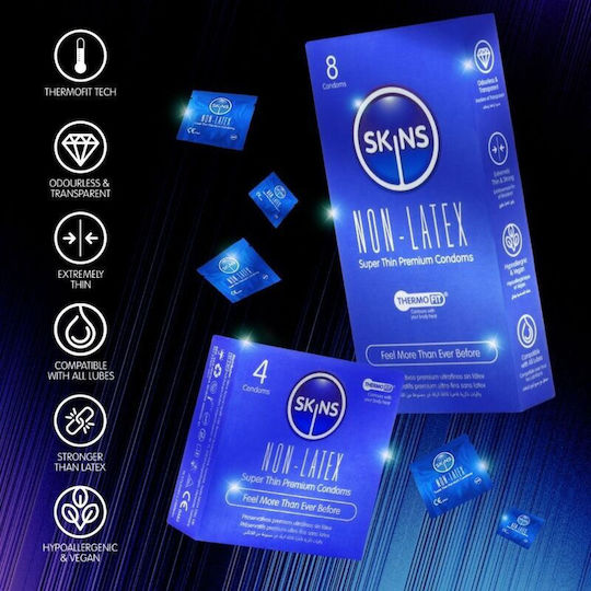 Skins Condoms 4pcs 57mm Thin for Natural Feeling Natural