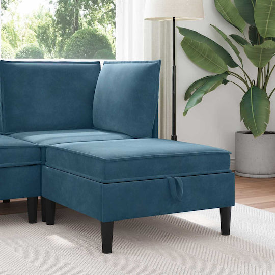 Footstool With Storage Space Blue Footstool With Storage Space Blue