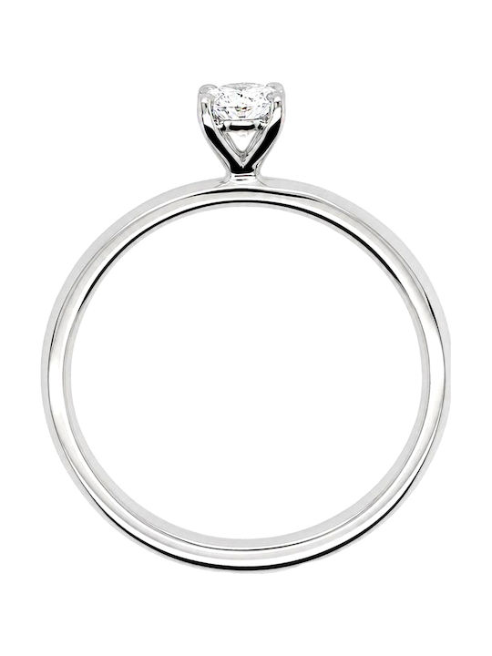 Xrisokosmima Einzelner Stein aus Weißgold 18K mit Diamant