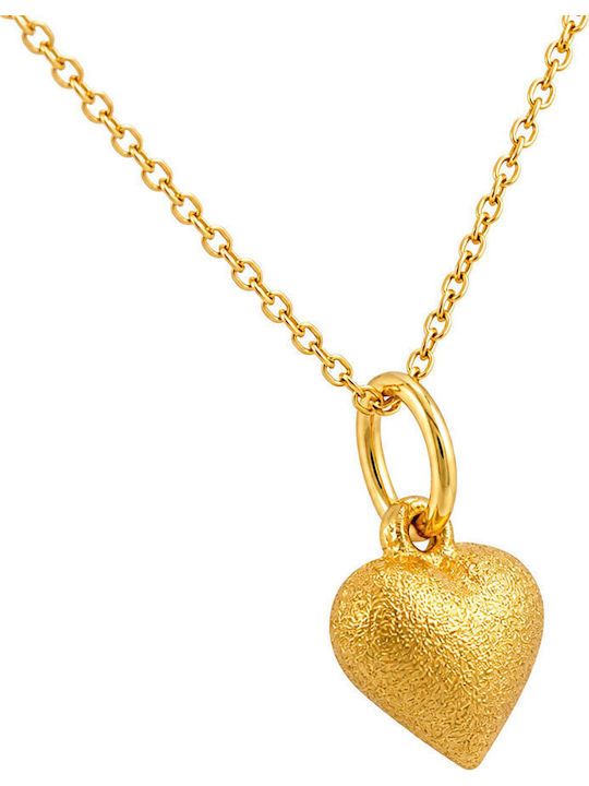 Xryseio Hängendes Charm Herz aus 14K Gold NΚ10790