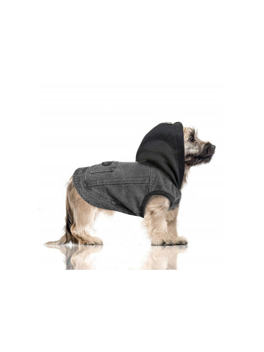 Milk & Pepper Dog Fleece Coat Hooded Grey Back Length 33 cm