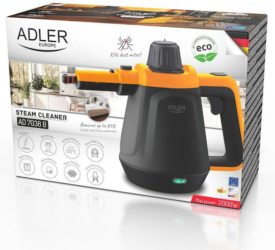 Adler Handdampfreiniger mit Druck 3,5bar mit Stielgriff