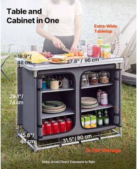 Vevor Aluminum Wardrobe for Camping Foldable 96x48x79cm