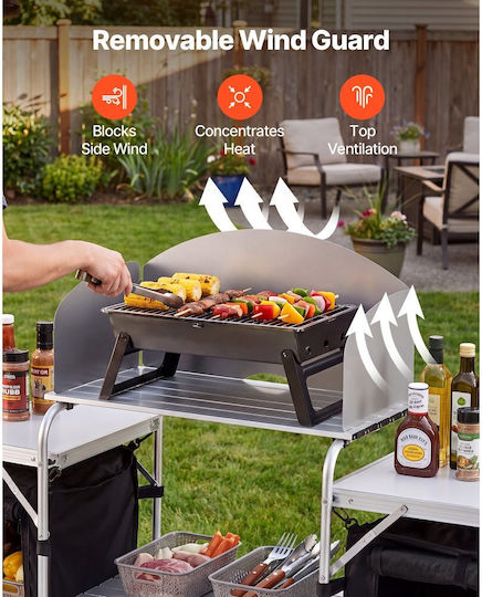 Vevor Τραπέζι Αλουμινίου για Camping Πτυσσόμενο 176x45x70cm Καφέ