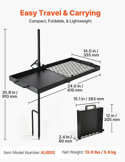 Vevor Ψησταριά για Camping 24x14x35.8εκ.