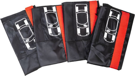 Set 4 Huse Pentru Depozitare Și Transport Pentru Anvelope Dimensiune Roată 18-23'' Inch Impermeabile Material Durabil Mânere Protecție Împotriva Radiațiilor Solare Uv Umiditate Praf Roșu Negru
