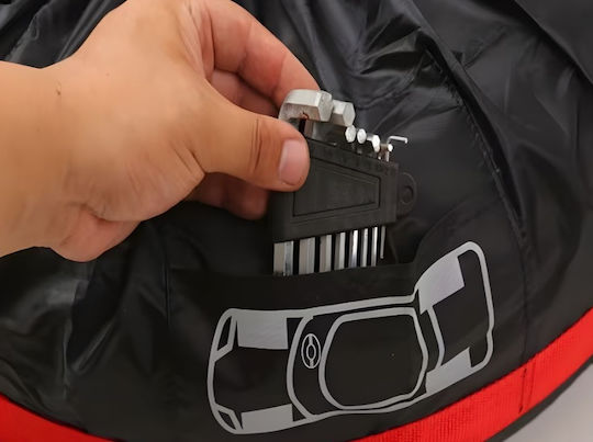 Set 4 Huse Pentru Depozitare Și Transport Pentru Anvelope Dimensiune Roată 18-23'' Inch Impermeabile Material Durabil Mânere Protecție Împotriva Radiațiilor Solare Uv Umiditate Praf Roșu Negru