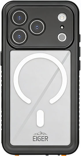 Eiger Magsafe 360 Full Body Case iPhone 17 Pro Rezistentă la apă IP68 Drop-test 2m Negru Transparent