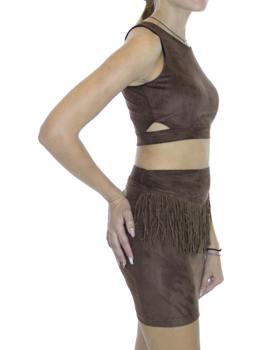 Γυναικείο Crop Top BROWN