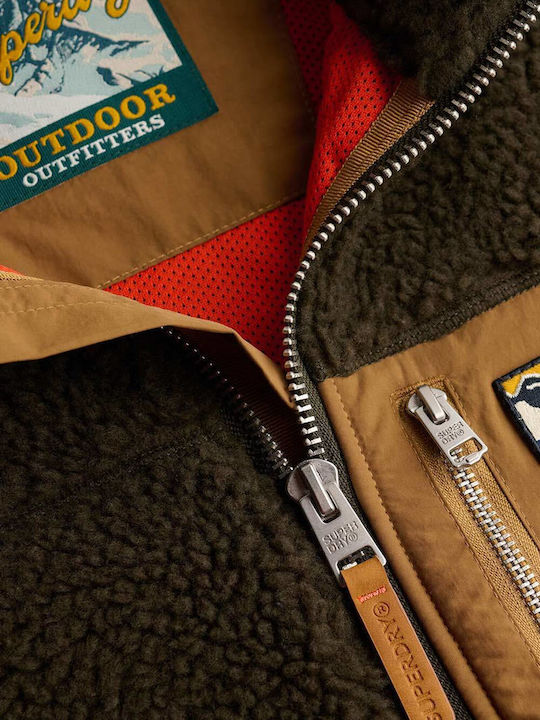 Ανδρική Ζακέτα Fleece Olive/deep Brown