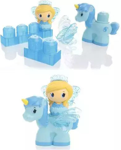 Mega Bloks Конструктори First Builders Constructor Princess and Blue Pony за 1-5 Годишни 5 бр