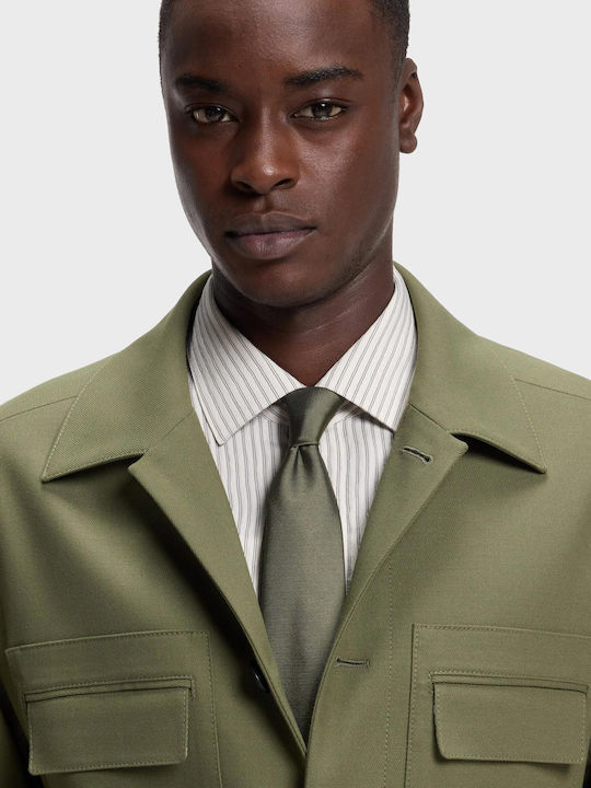 Hugo Men's Silk Tie In Green Color