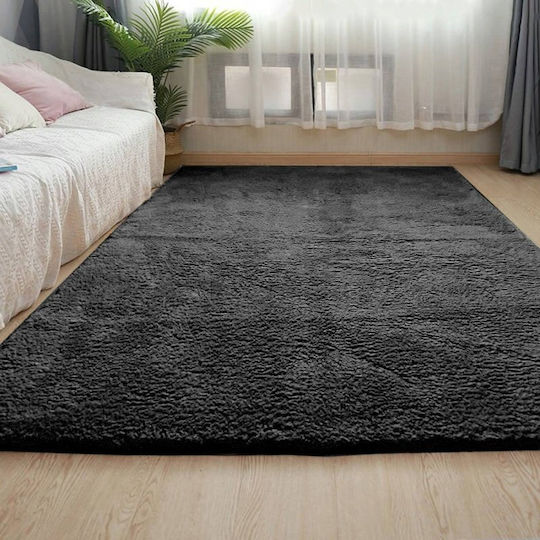 Strado Alpaca Rectangular Black Rug 140x200cm