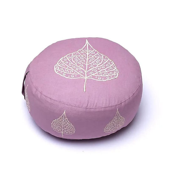 Pernă De Meditație Meditation Cushion Liliac Frunză Bodhi Bumbac Organic 33x17cm