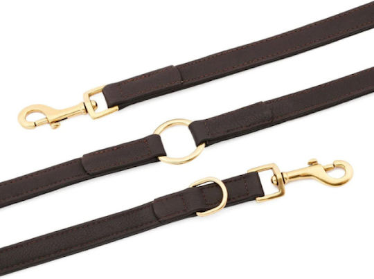William Walker Foldable Dog Leash Lead Leather in Brown Color