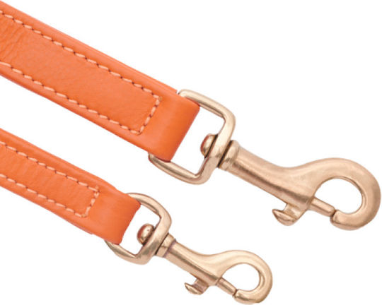William Walker Foldable Dog Leash Lead Leather in Orange Colour