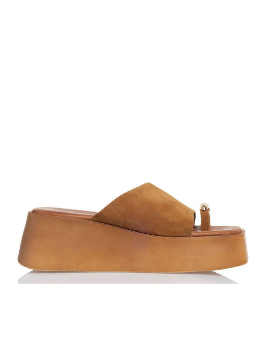 Damenplattformen Tabac Braun