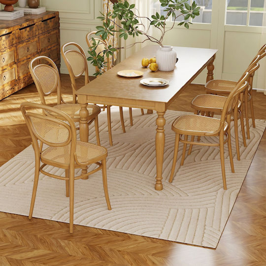 HomCom Covor Antiderapant Rectangular Crem Alb 160x230cm