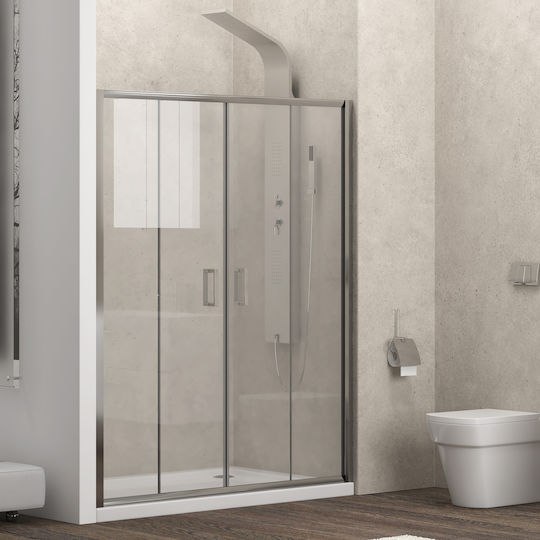 Karag New Flora 600 Διαχωριστικό Ντουζιέρας με Συρόμενη Πόρτα 180x190cm Clear Glass Cromo Karag New Flora 600 Διαχωριστικό Ντουζιέρας με Συρόμενη Πόρτα 180x190cm Clear Glass Cromo